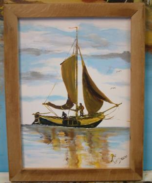Hoogaars - botter -hengst -schilderij van af 45 euro incl Lijst er om
