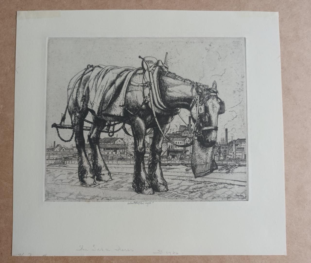 Handgesigneerde pracht ets van 1922 door Robert Sargent Austin