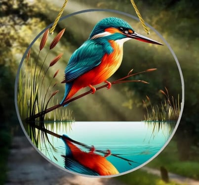 Jagende ijsvogel ( nieuw ) , raamhanger
