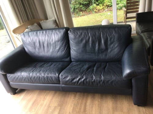 Blauw leten bank