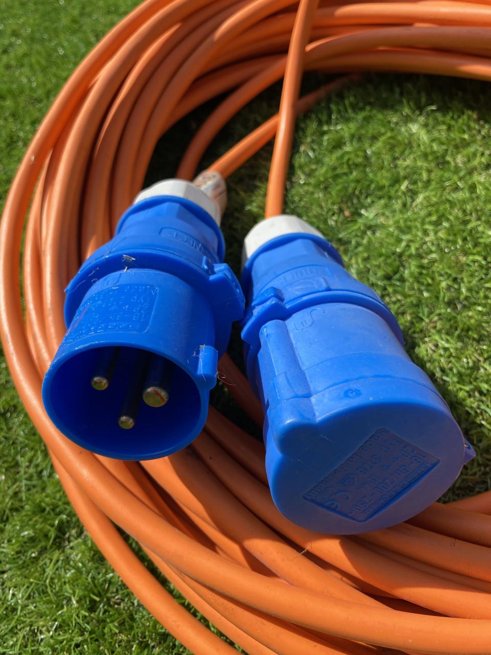 Stroomkabel CEE 3 pins, 25 meter