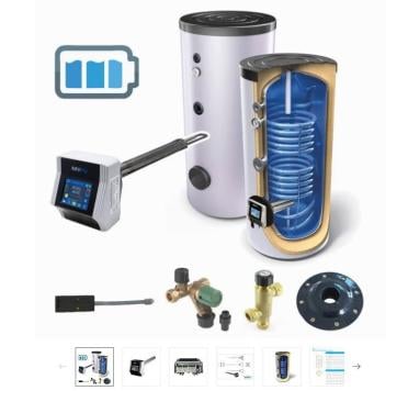 Zonnestroomboiler met 2 warmtewisselaars