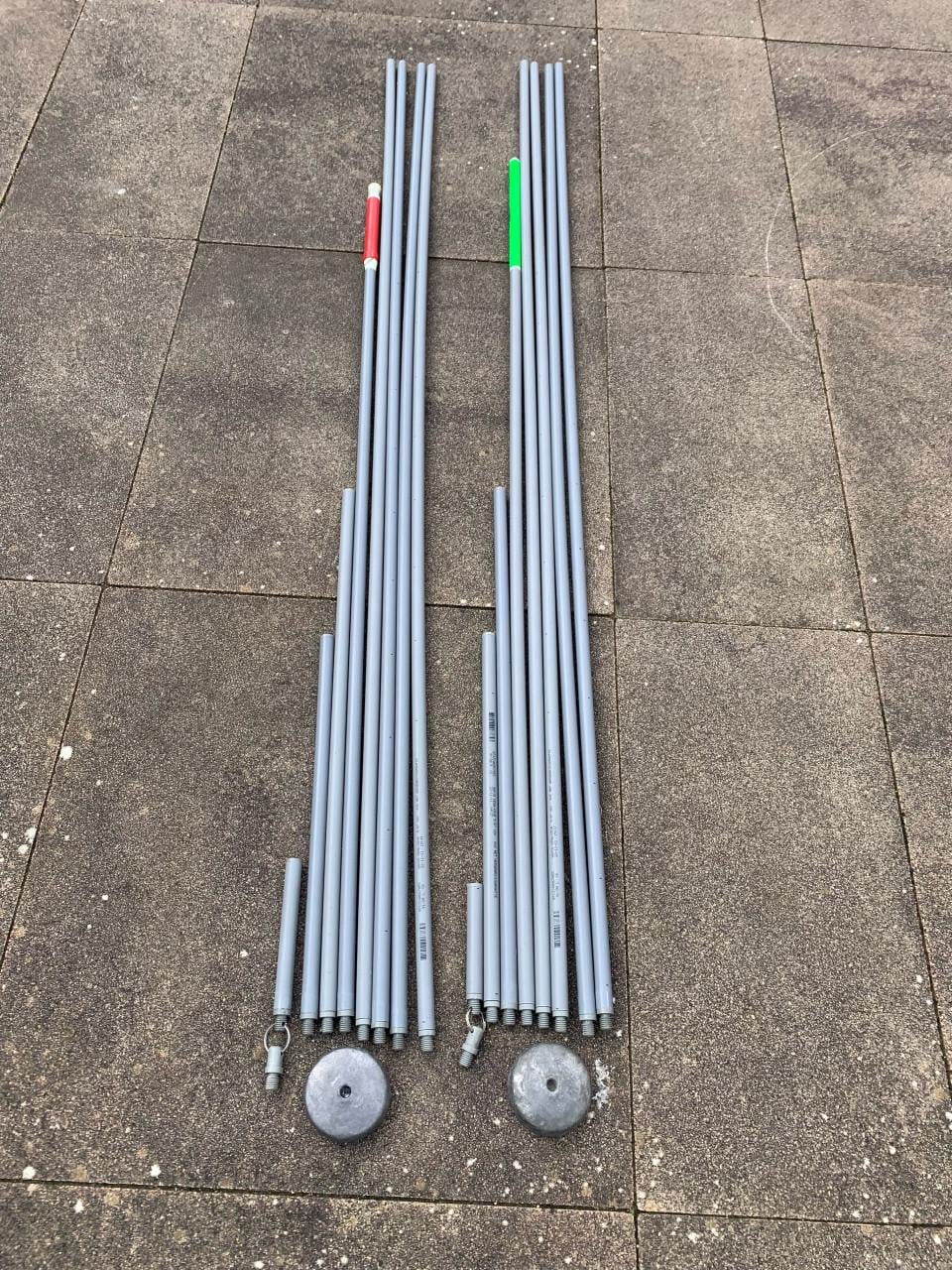 Set van 2 Staafmarkers met lood en verlichting/reflectie