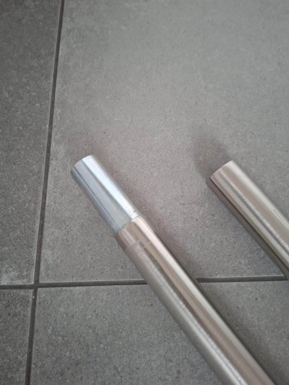 Rvs gordijn roede met eind bollen en verlengstuk