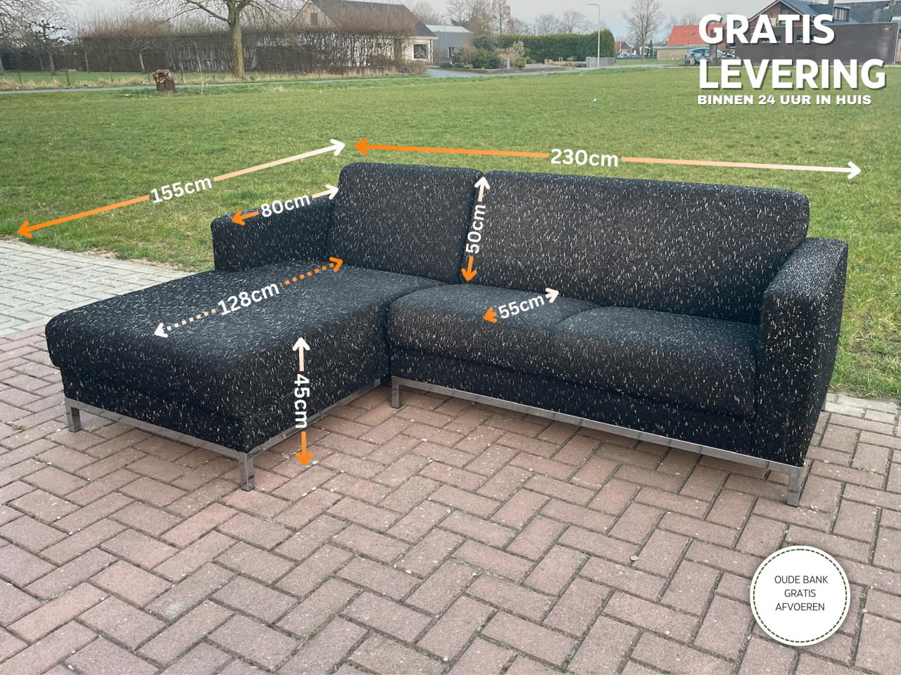 GRATIS LEVERING HEEL BENELUX + DACH Mooi Montel Stoffen Hoekbank