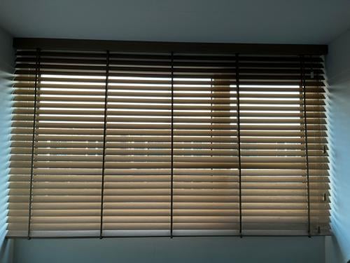 Bamboe jaloezie met ladderband - Beuken