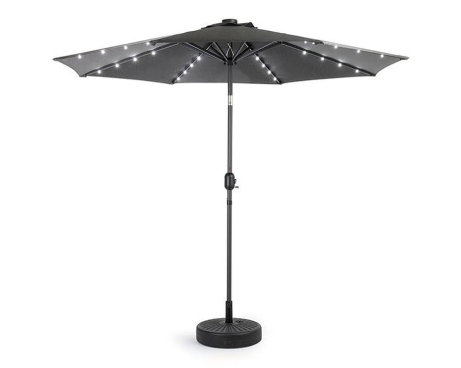 Nieuwe parasol met verlichting op zonne-energie / Diameter 270 cm