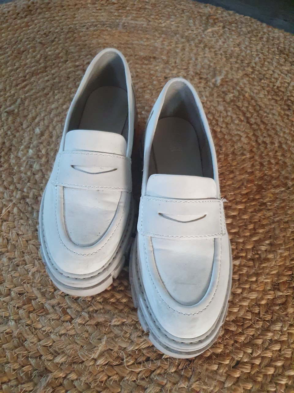 Loafers, cremewit, maat 36
