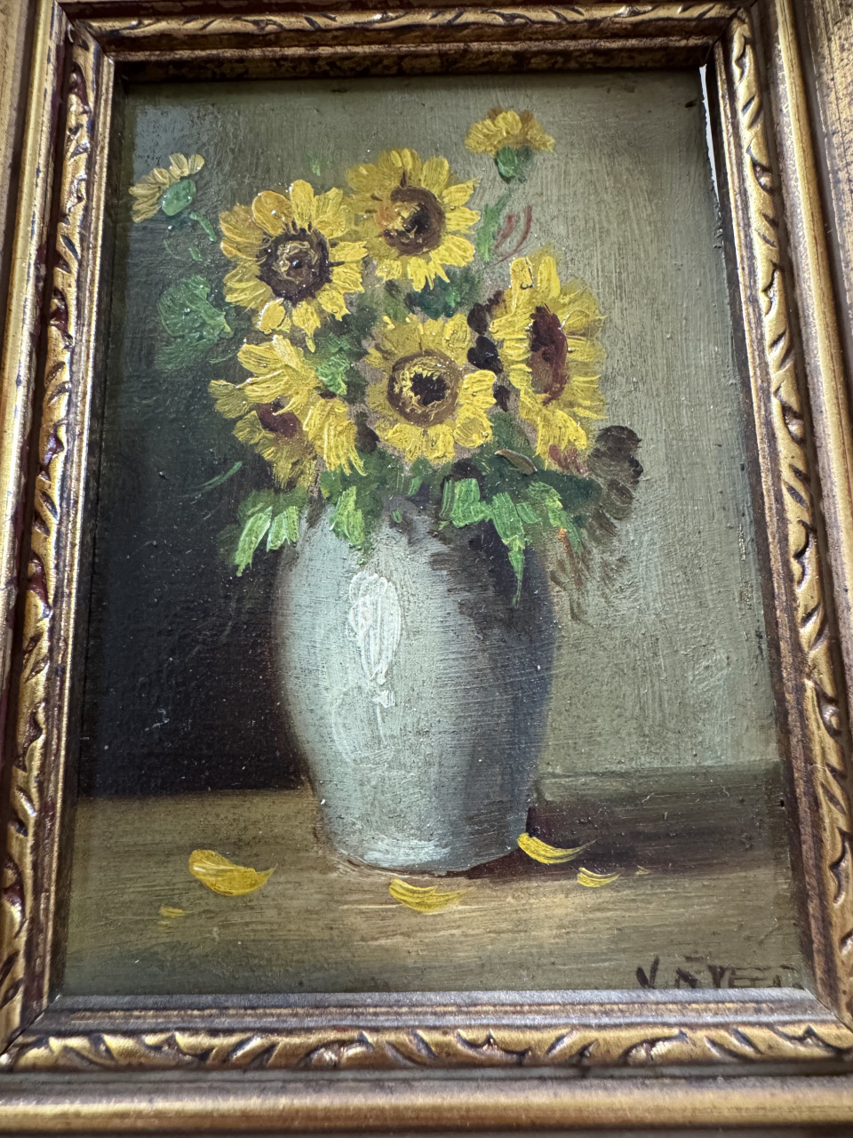 Schilderij zonnebloemen inclusief lijst te koop