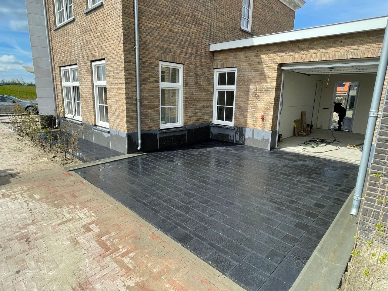 Tuin terras oprit bestrating