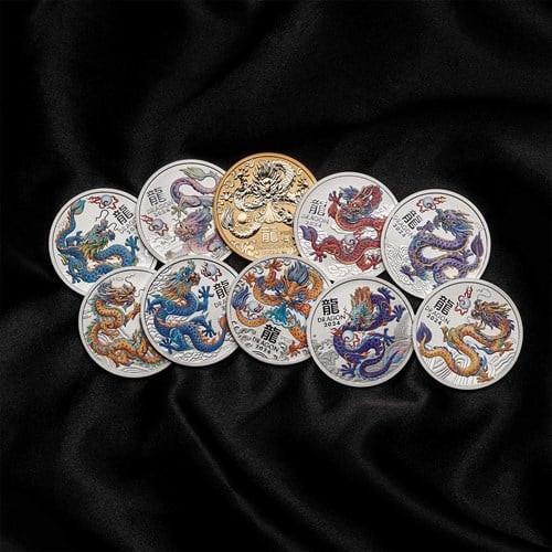 Set Perth Mint Dragon 2024 Lunar!
