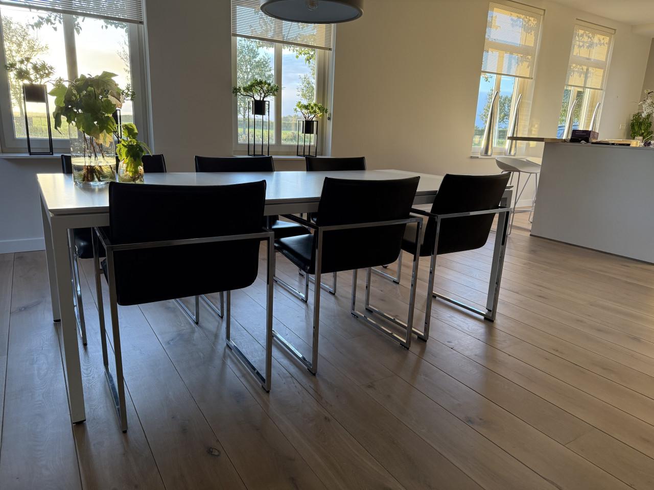 Eetkamertafel Metaform S16 met Arco Frame stoelen