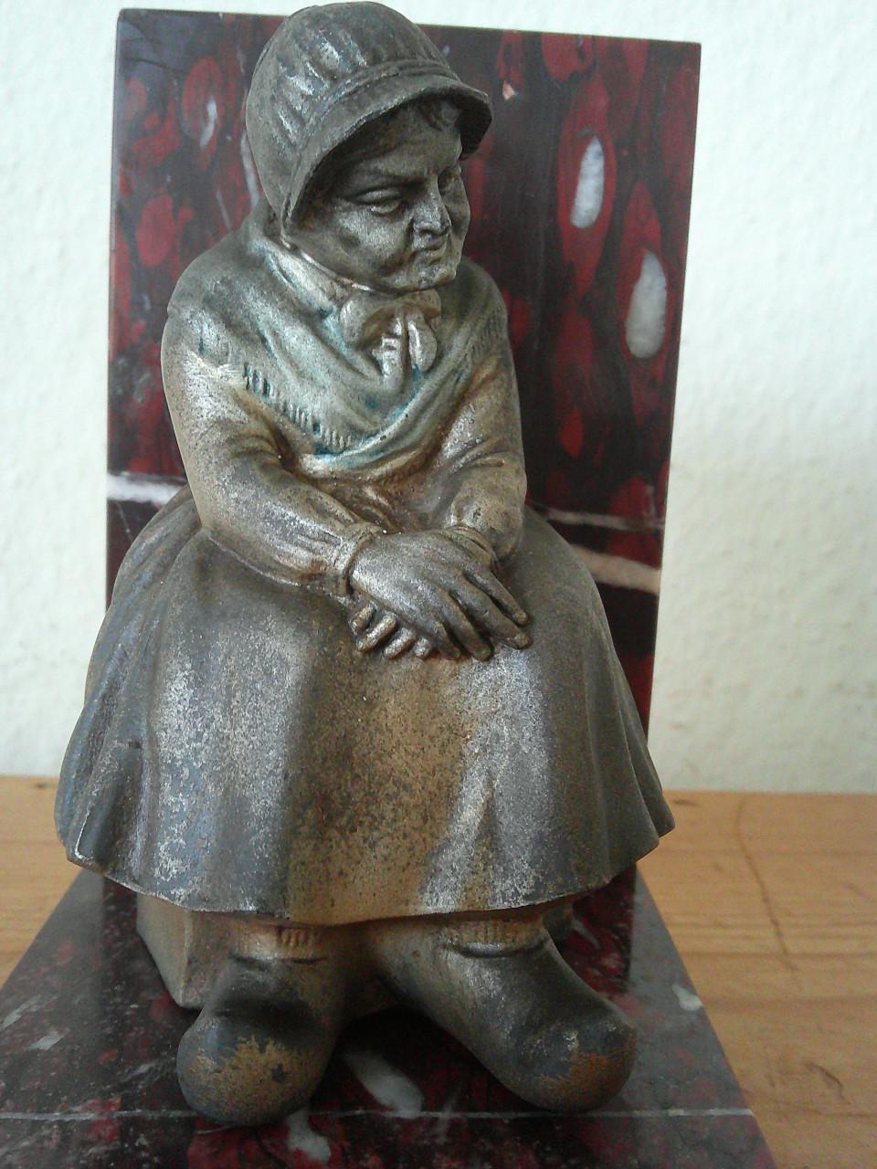 BOERENSTEL IN RUSTE ,MARMER EN ZAMAK, FRANKRIJK 1920/'30