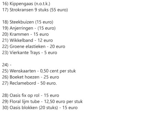 Bloemschik materialen