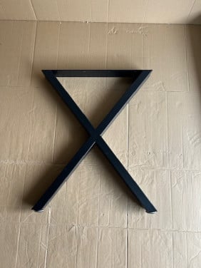 Zwart stalen matrix tafelpoten (2x)