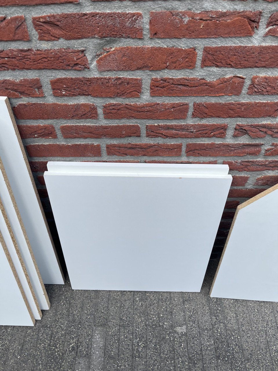 Houten planken, wit