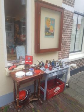 Oud olieblik citroen. Antiek, curiosa, vintage