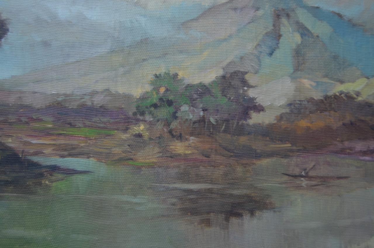 Indische school 'zicht op een rivier'