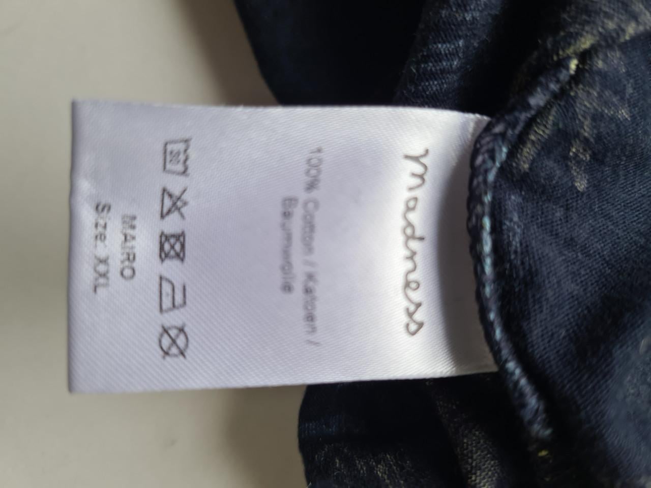 Madness donker blauw / blauw / okergeel print Tshirt Maat XL