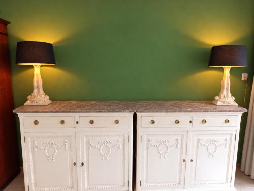 2 klassieke lampen met lampenkap voor op tafel of dressoir 68hx40b cm
