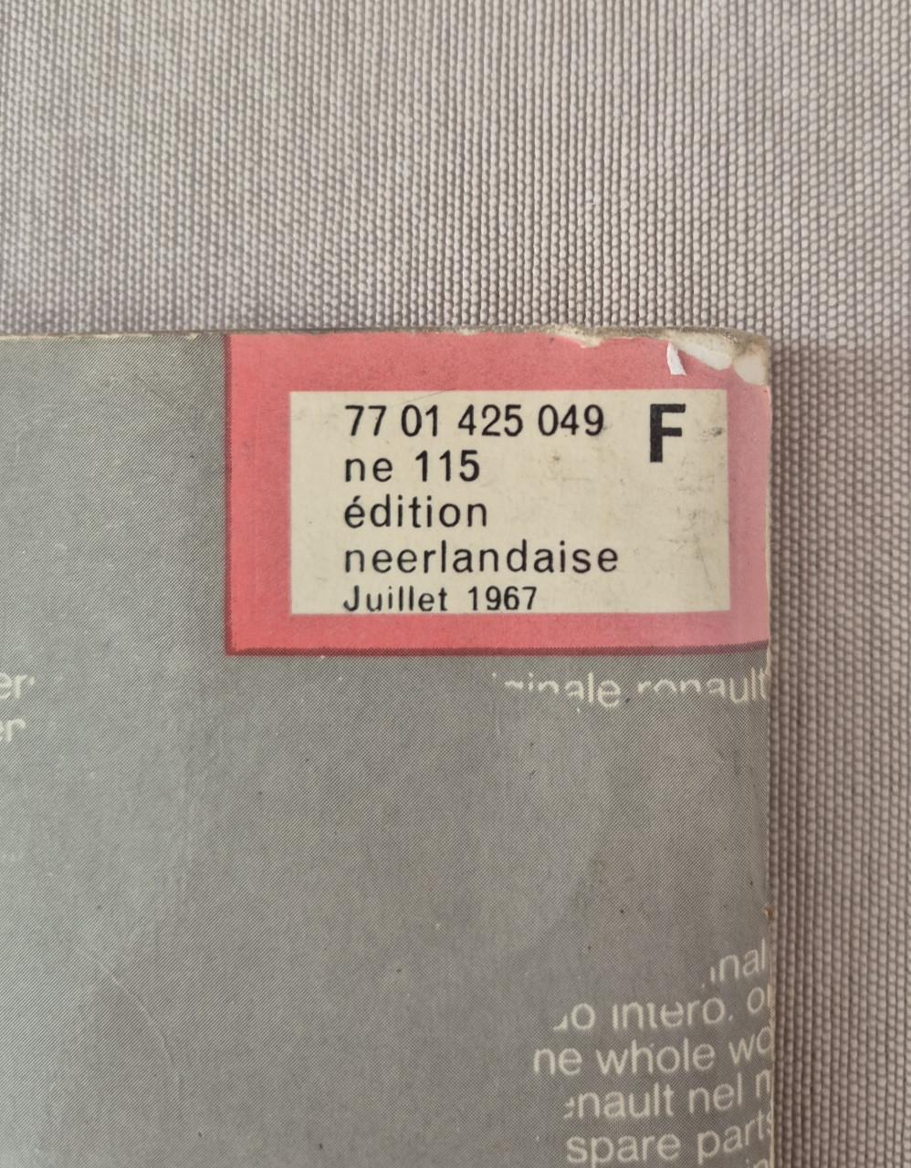 Instructieboekje Renault 10 (R1190)