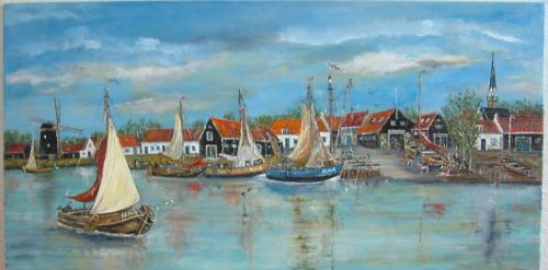 Arnemuiden haven werf  120 x 60 cm