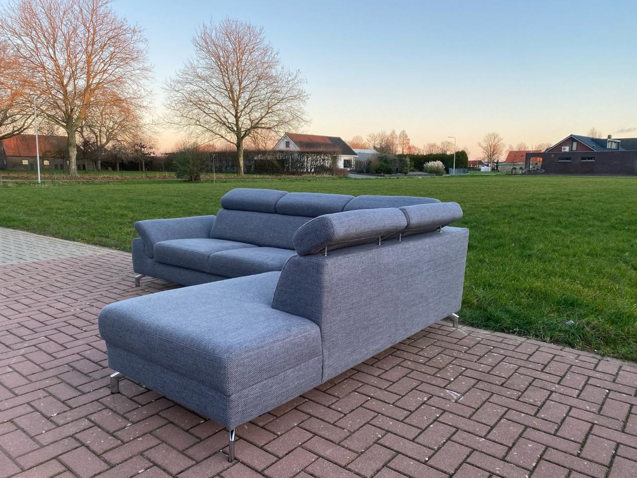 Montèl Grijze Stoffen Hoekbank- Gratis bezorging NL