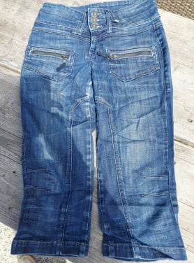 Fitt dames 3/4 jeans mt 38 met storte accenten