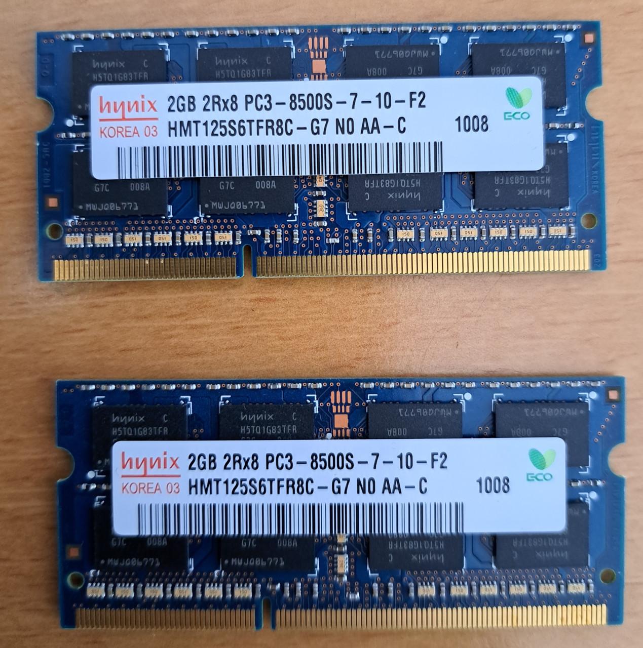 HYNIX 2X 2GB 2Rx8 PC3-8500S-7-10-F2