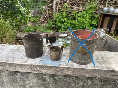 Maatbekers metalen antiek