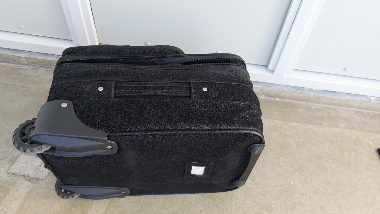 Reiskoffer zwart met wielen-35 L + uitbreidbaar-rolkoffer-trolley-