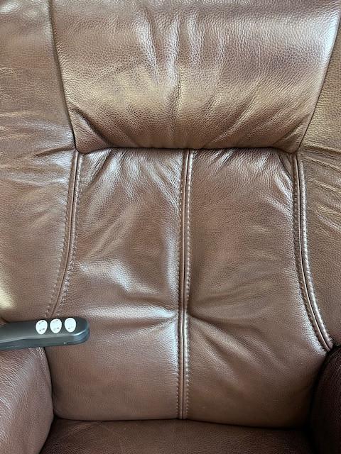Leren elektrische relaxfauteuil – bruin – met afstandsbediening