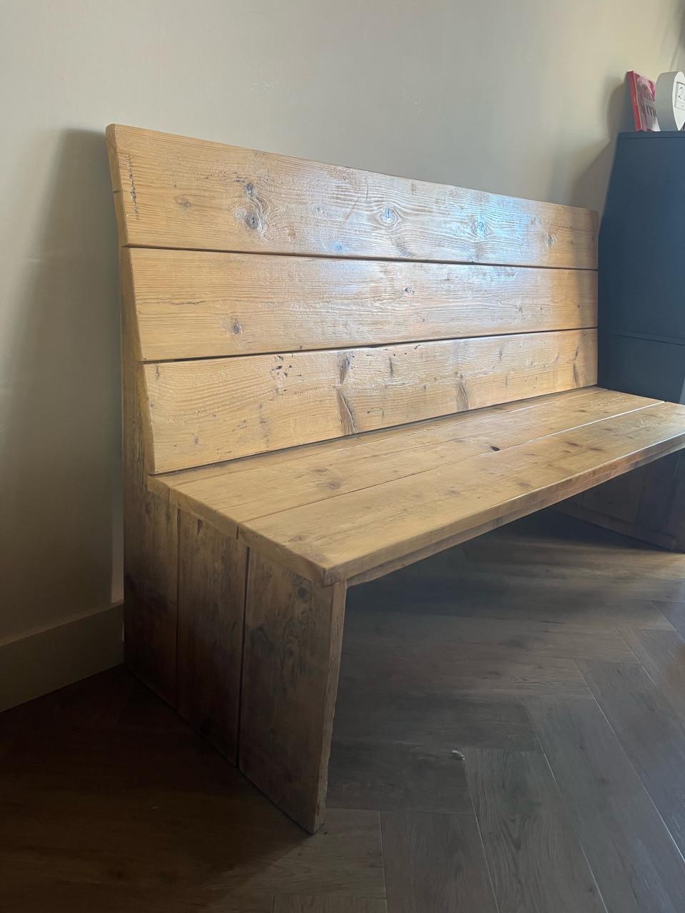 Steiger houten tafel bank met 4 stoelen
