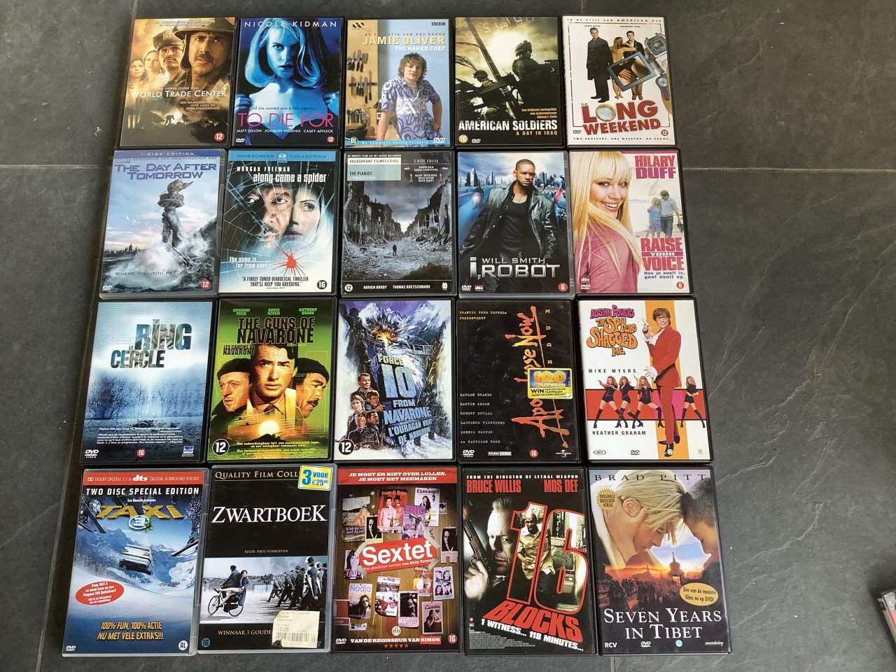 Grote partij van ca.130 films op dvd. Actie, Oorlog, Komedie, Romantiek