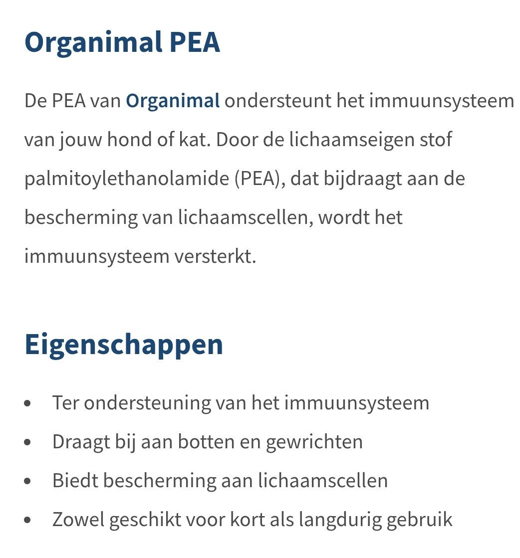 Organimal PEA voor de hond.