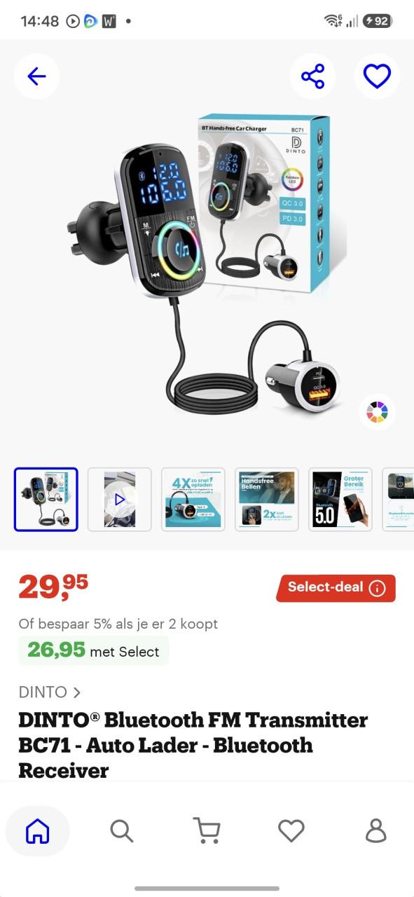 Bluetooth FM transmitter dinto bc71
