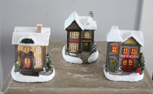 Set van 3 kersthuisje