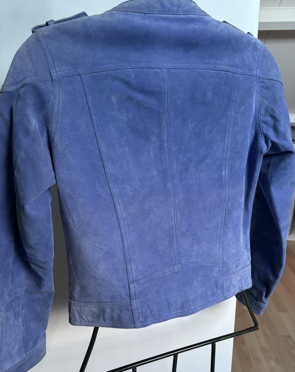 Blauw leren jasje maat 36/38