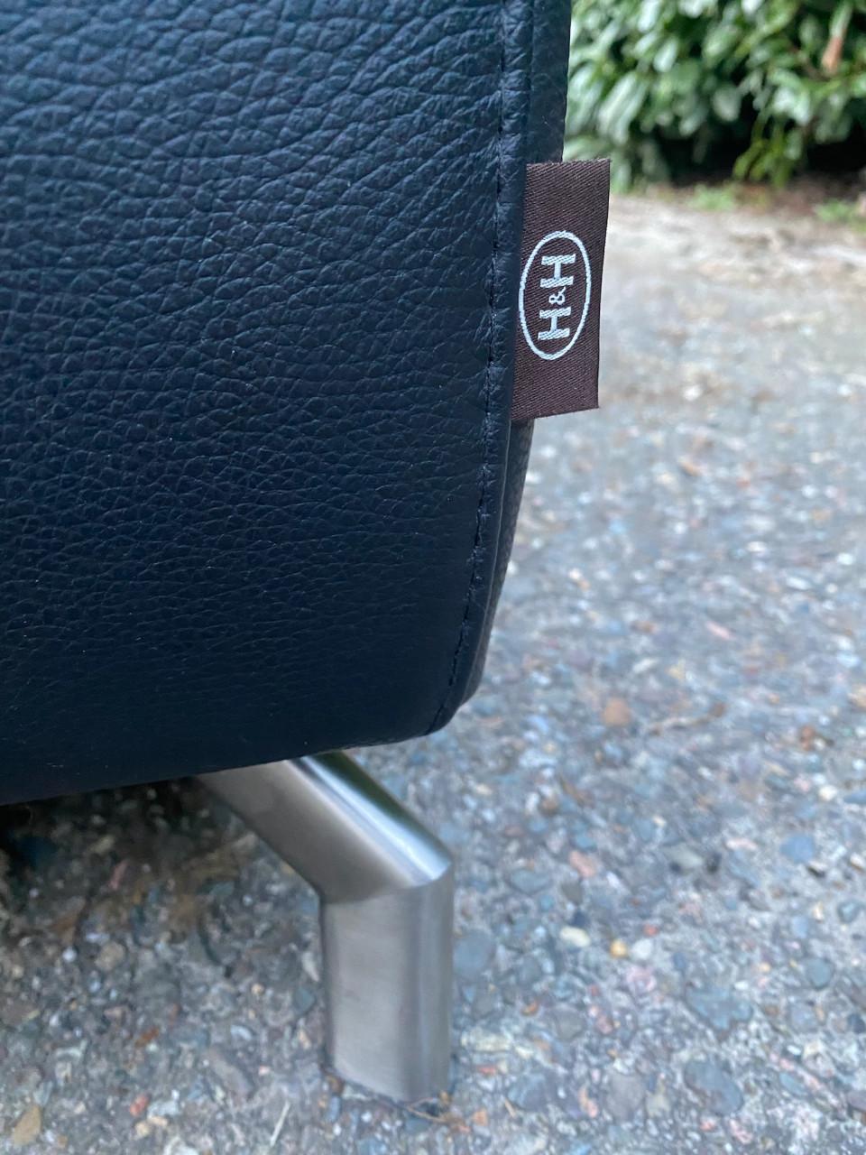 Henders & Hazel Zwarte Hoekbank –Echt Leer – Gratis Levering NL