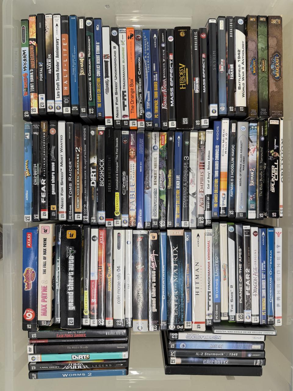 Grote PC game collectie – ±90 games – in één keer weg