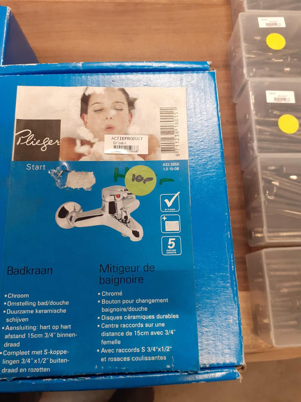 Diverse badkranen plieger, grohe 10 en 20 euro