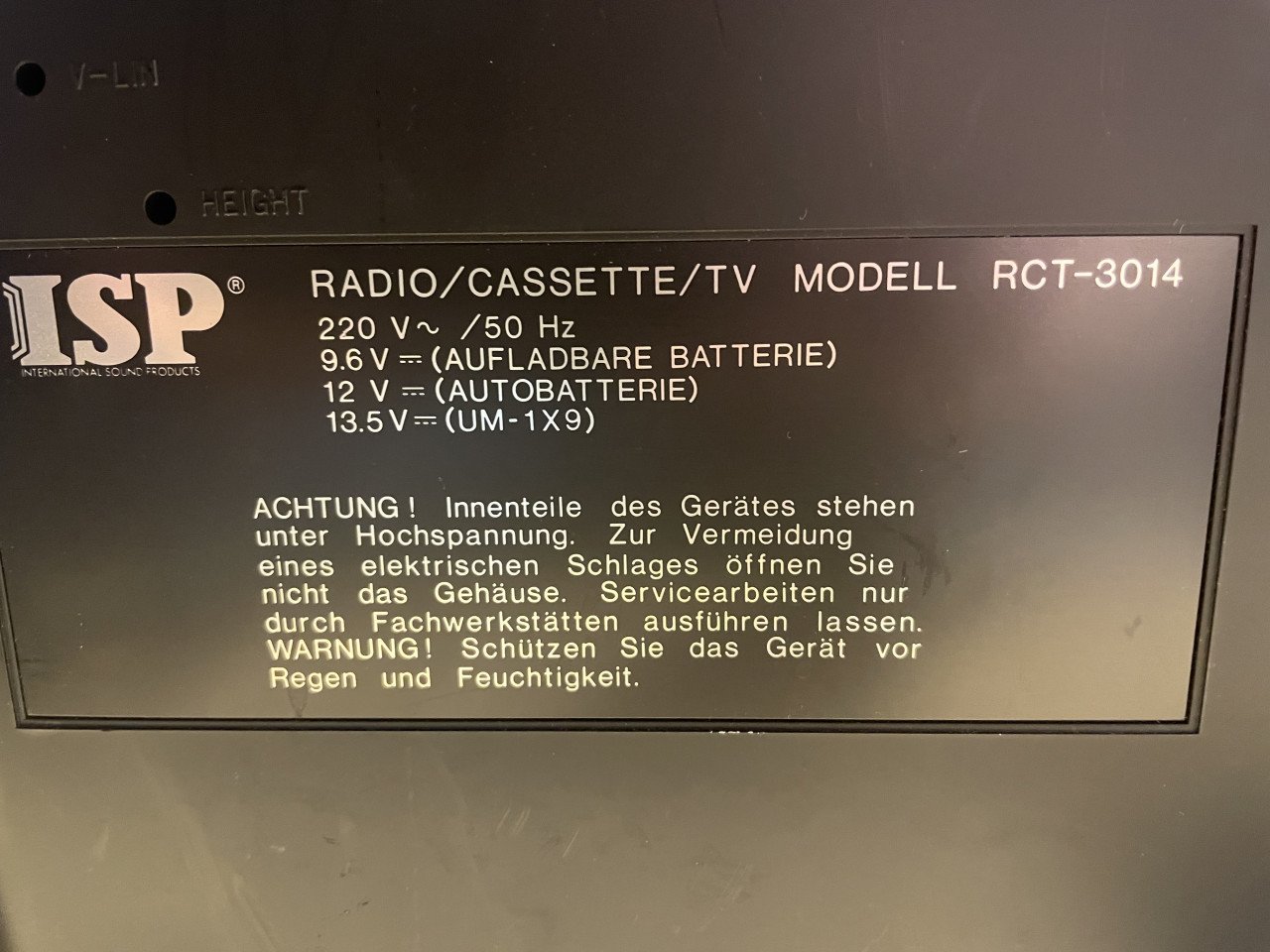 ISP Radio TV Cassette