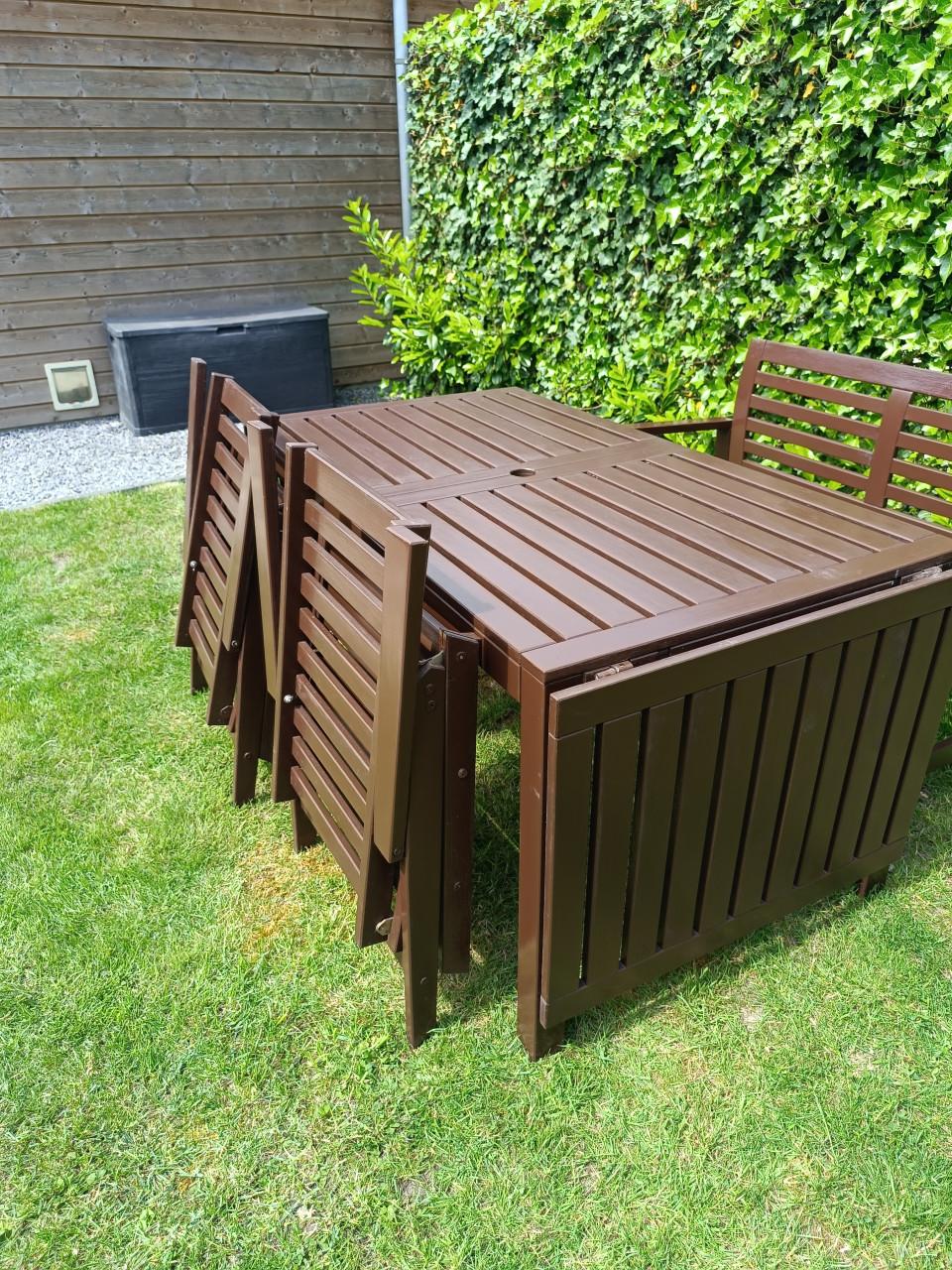 IKEA APPLARO tuinset te koop – bruin gebeitst massief hout