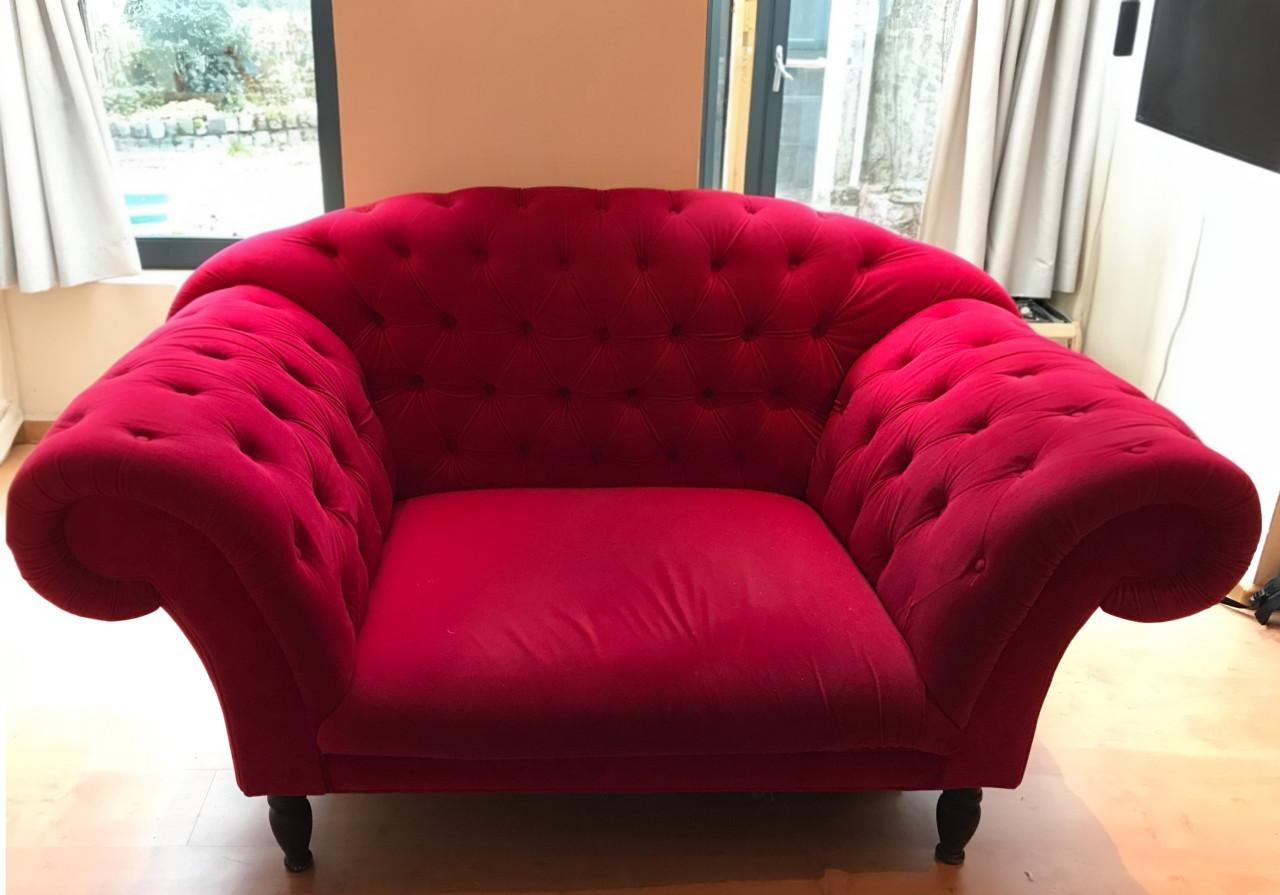 Loveseat - rood velours (merk Montel)
