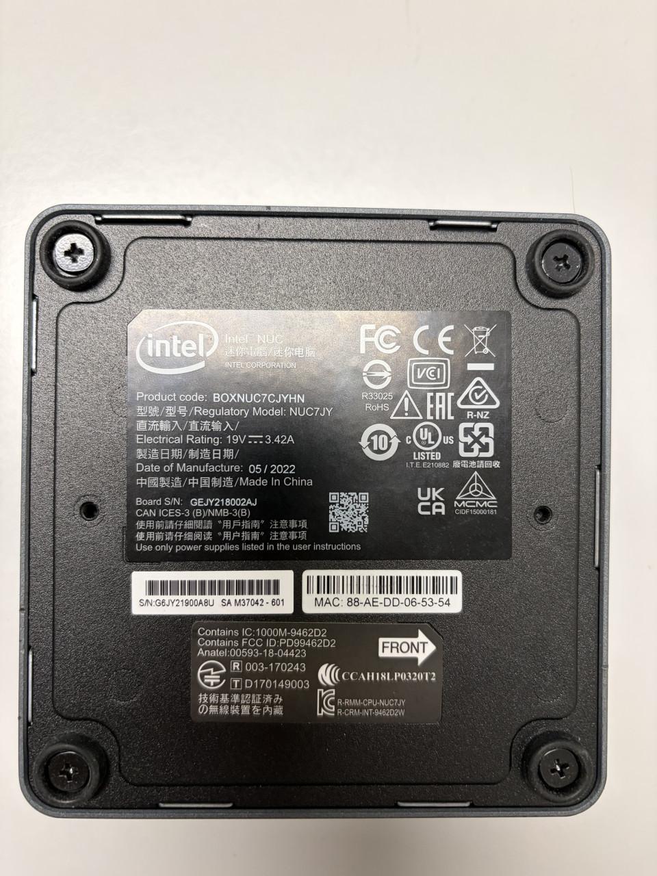 Intel NUC NUC7CJYHN J4025 2.8GHz 8Gb-RAM 250Gb-SSD WIFI Win11 24" €50