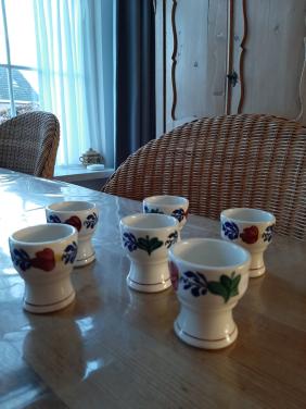 BOERENBONT BOCH - 6 EIERDOPJES - OUDERE MODEL