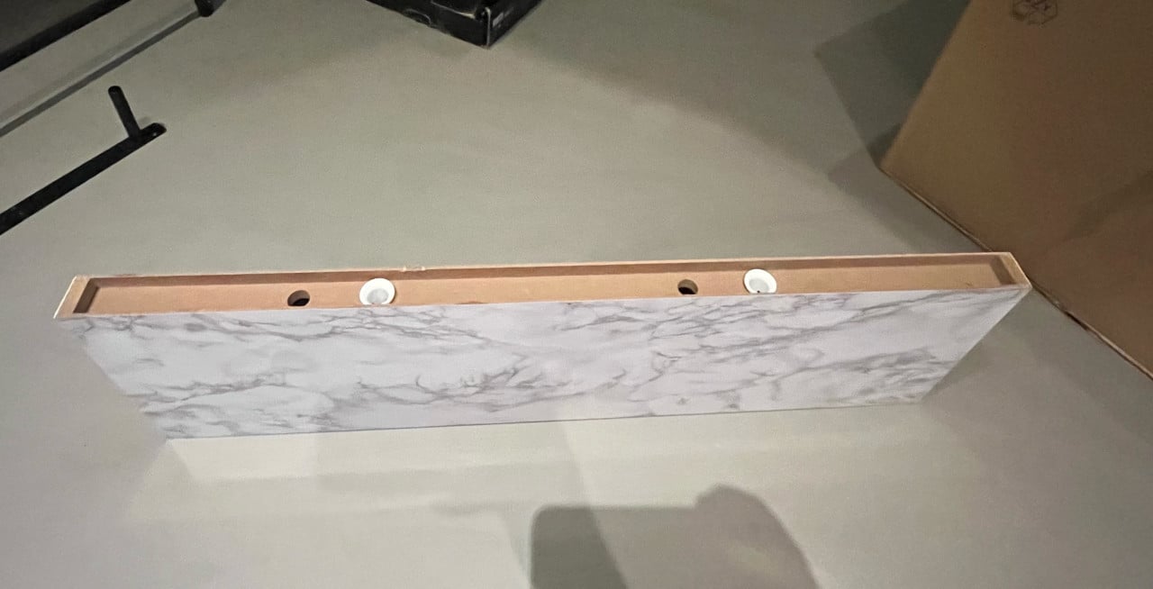 Zwevende plank XL4 push fix licht marmer look 38mm 80x23,5cm