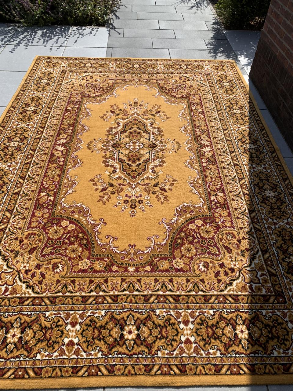 💐Onwijs Leuk Okergeel Vintage Vloerkleed in NIEUWSTAAT💐