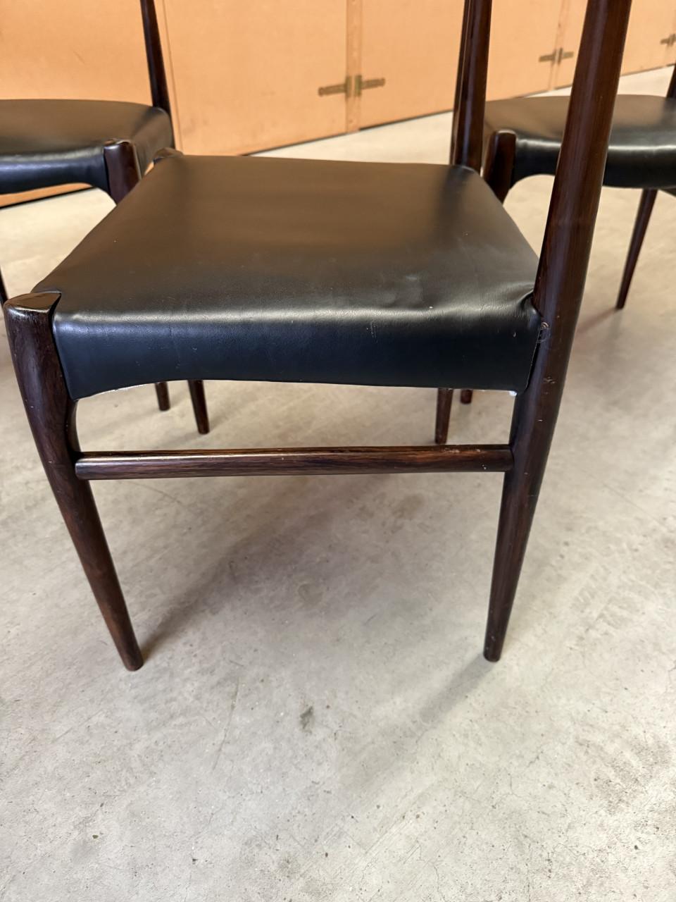 6 vintage Scandinavische eetkamerstoelen