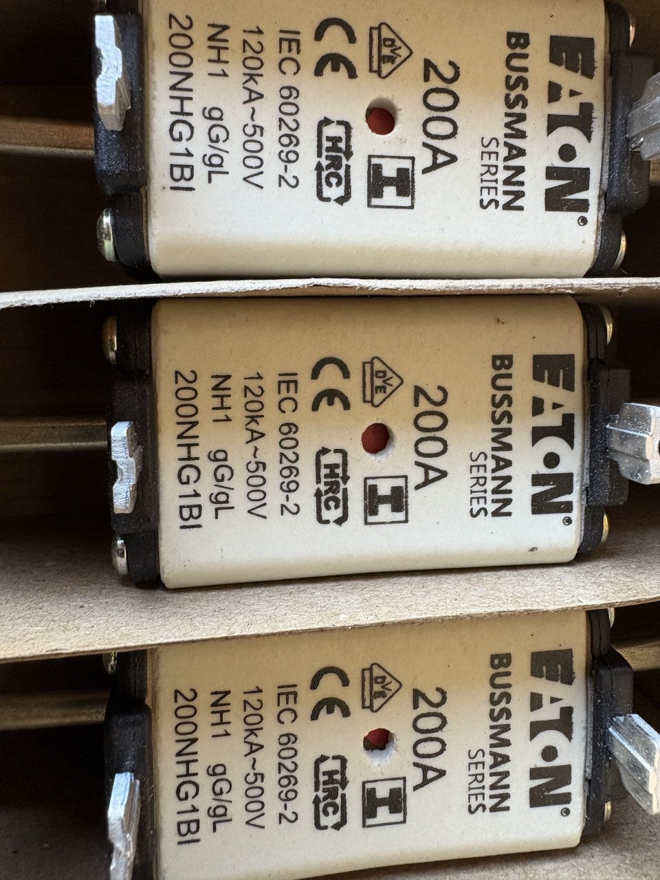 2x3 meszekeringen Eaton NH1 160A en 200A